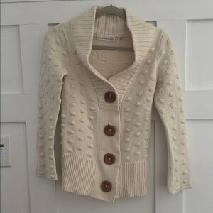 Anthropologie Cream Textured Cardigan